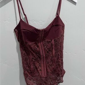 FREE PEOPLE- Night Rhythm Bodysuit. Chocolate, Size M. NWT.